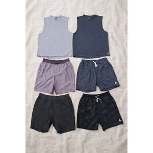 Men's Vuori & Lululemon Running Workout Bundle | 4 Shorts (3 Lined) + 2 Tanks |